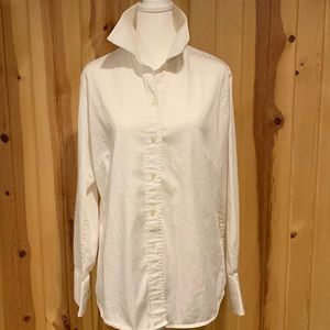 Banana Republic. Stretch white blouse. Size L.